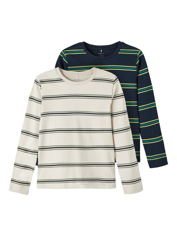 NAME IT NAME IT Тениска  кремаво / тъмносиньо / зелено / лайм