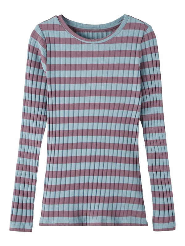 NAME IT NAME IT Тениска 'Lillo'  опушено синьо / бледоморав