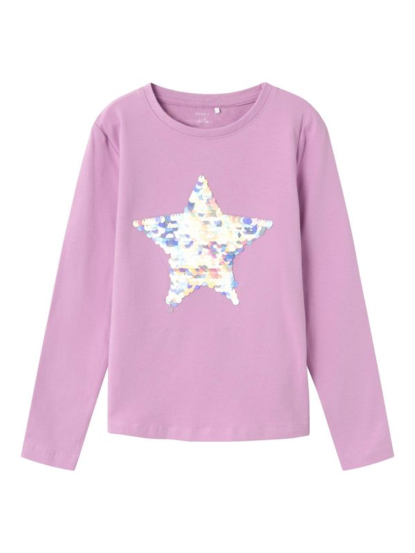 NAME IT NAME IT Тениска 'Linstar'  люляк / сребърно