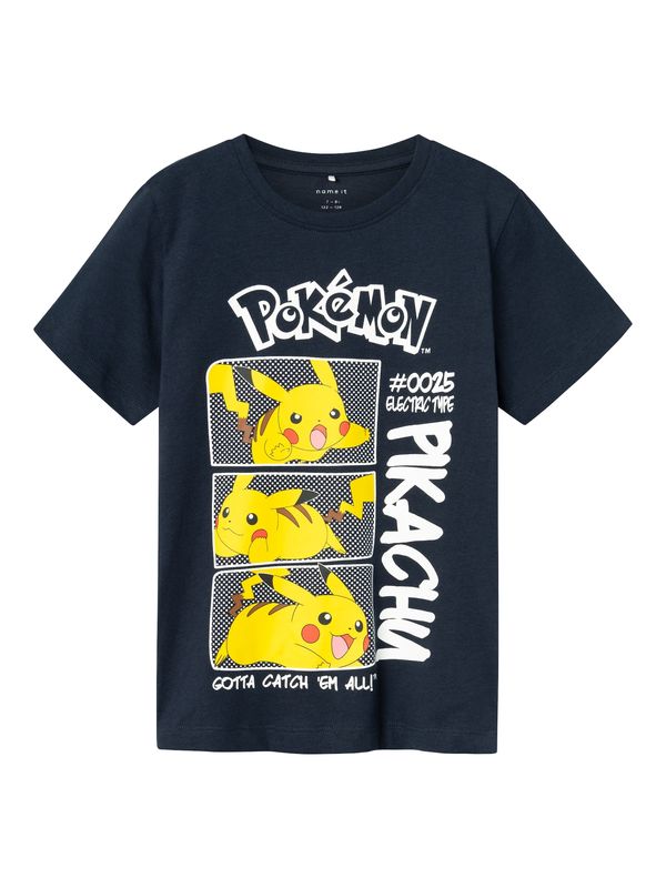 NAME IT NAME IT Тениска 'Maniander Pokemon'  сапфирено синьо / кафяво / жълто / бяло