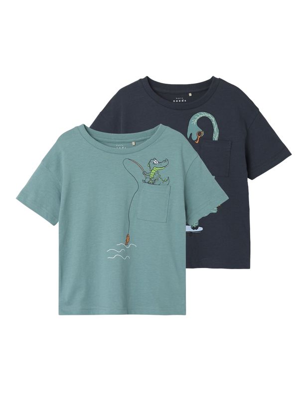 NAME IT NAME IT Тениска  нейви синьо / пастелно синьо / зелено / бяло