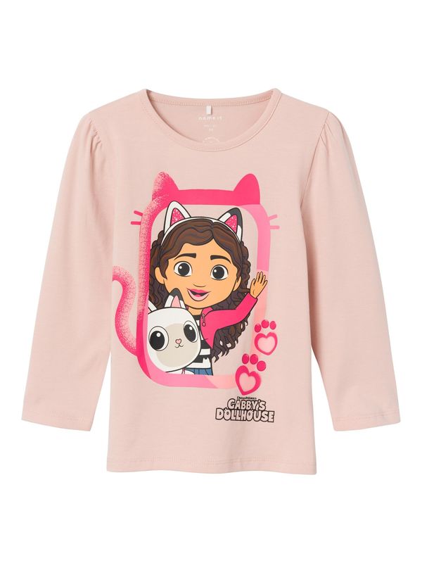 NAME IT NAME IT Тениска 'NESSIE GABBY'  тъмносиво / розово / бледорозово / бяло