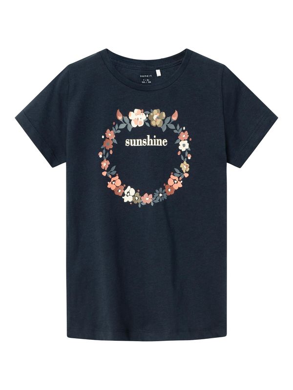 NAME IT NAME IT Тениска 'NOSTER'  светлобежово / сапфирено синьо / каки / пастелно оранжево