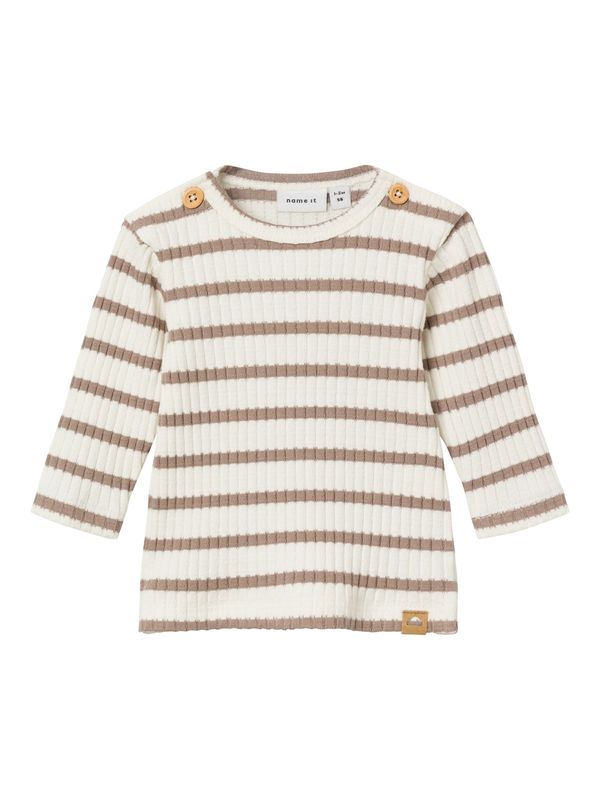 NAME IT NAME IT Тениска 'OHOORAY'  кремаво / кафяво