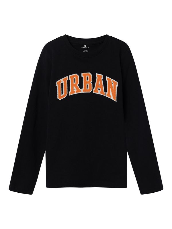 NAME IT NAME IT Тениска 'SULUNE'  оранжево / черно / бяло