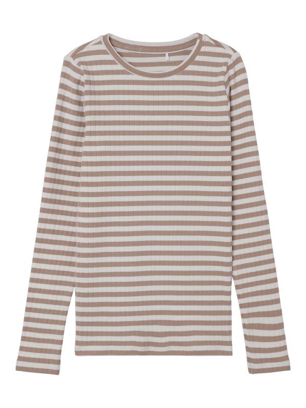 NAME IT NAME IT Тениска 'Suraja'  светлокафяво / мръсно бяло