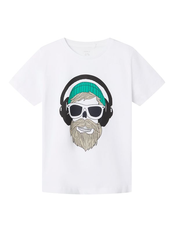 NAME IT NAME IT Тениска 'TELLO'  бежово / зелено / черно / бяло