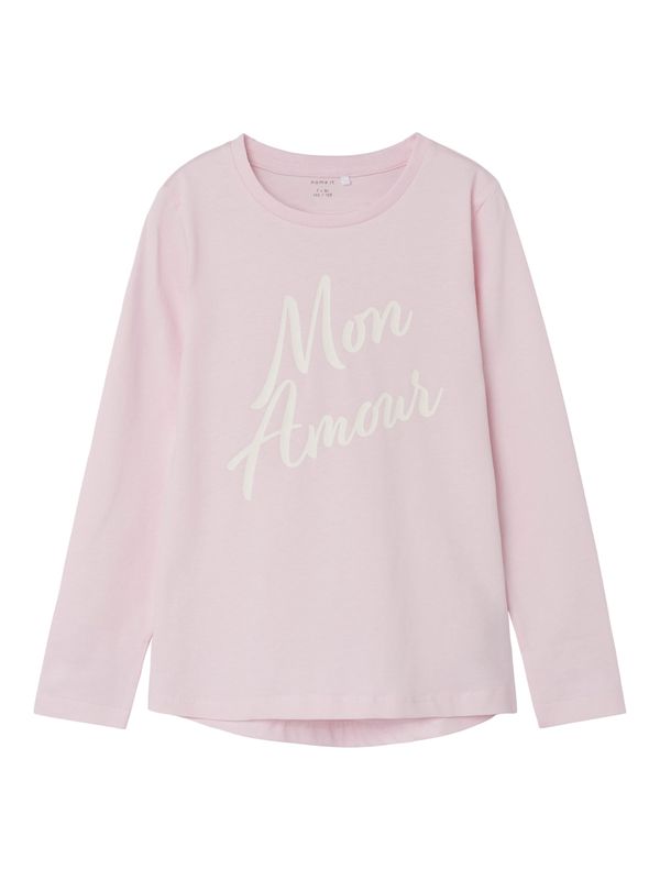 NAME IT NAME IT Тениска 'Tenja'  светлорозово / бяло