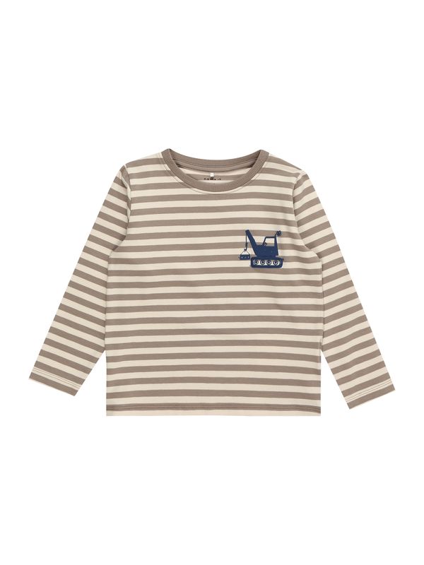 NAME IT NAME IT Тениска 'THEIS'  бежово / морскосиньо / кафяво