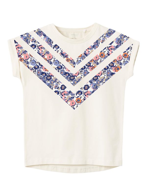 NAME IT NAME IT Тениска 'TINDA'  кремаво / синьо / пастелно зелено / бледорозово