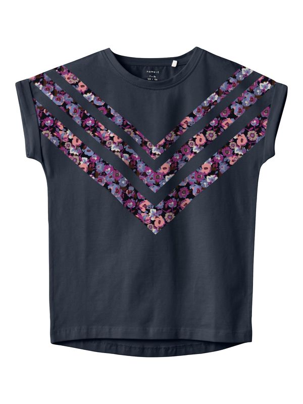 NAME IT NAME IT Тениска 'Tinda'  морскосиньо / гълъбово синьо / кафяво / лилав