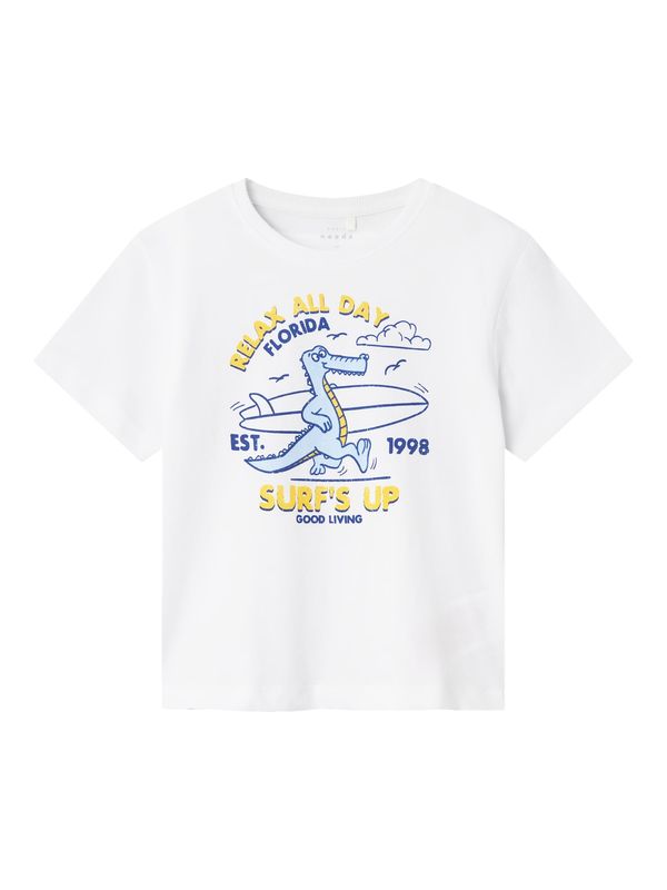 NAME IT NAME IT Тениска 'VAGNO'  морскосиньо / светлосиньо / жълто / бяло