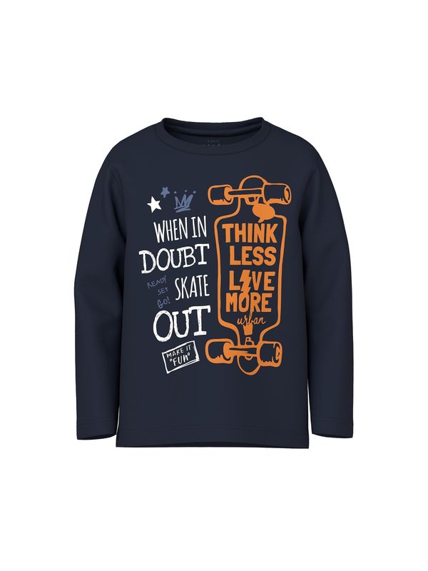 NAME IT NAME IT Тениска 'VAGNO'  нейви синьо / оранжево / бяло