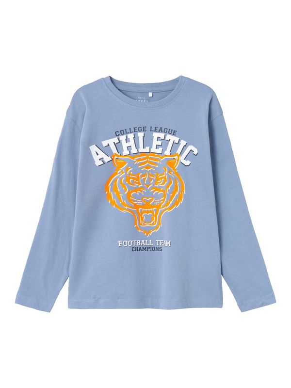 NAME IT NAME IT Тениска 'VAGNO'  нейви синьо / светлосиньо / оранжево / бяло