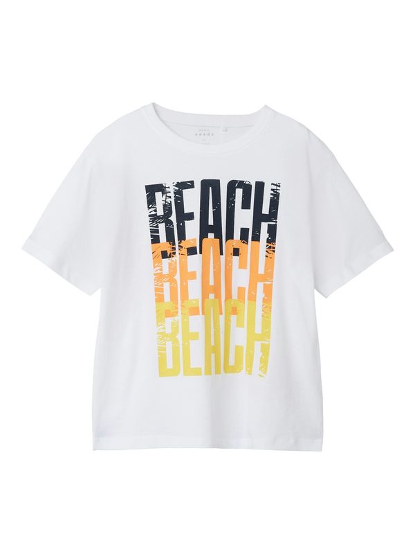 NAME IT NAME IT Тениска 'VAGNO'  жълто / оранжево / черно / бяло