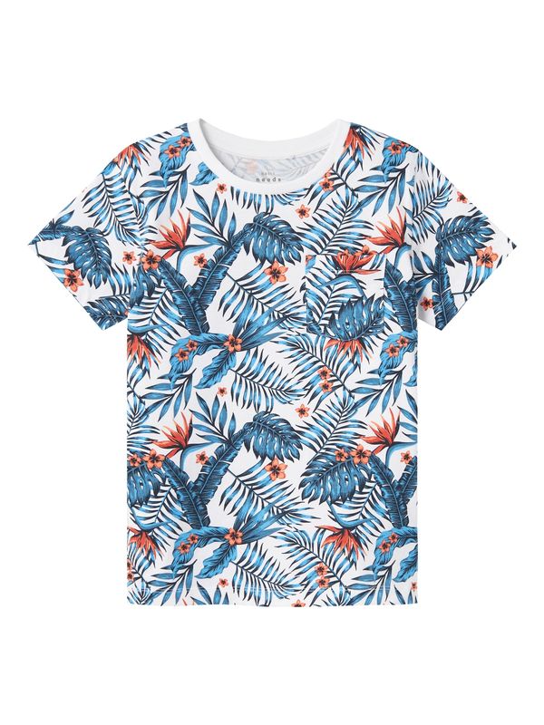 NAME IT NAME IT Тениска 'VALMAS'  синьо / нощно синьо / кайсия / бяло