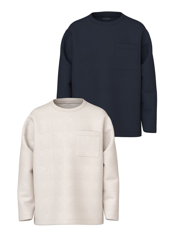 NAME IT NAME IT Тениска 'VEBBE'  бежово / нейви синьо