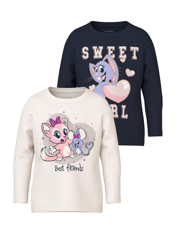 NAME IT NAME IT Тениска 'VEEN'  кремаво / светлосиньо / тъмносиньо / бледорозово