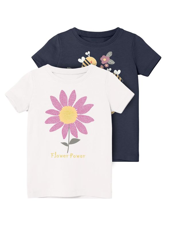 NAME IT NAME IT Тениска 'Veen'  нейви синьо / пъстро / бяло