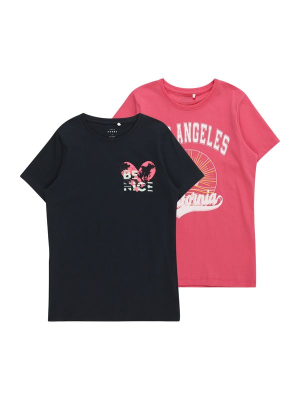 NAME IT NAME IT Тениска 'VEEN'  нейви синьо / розово / бяло