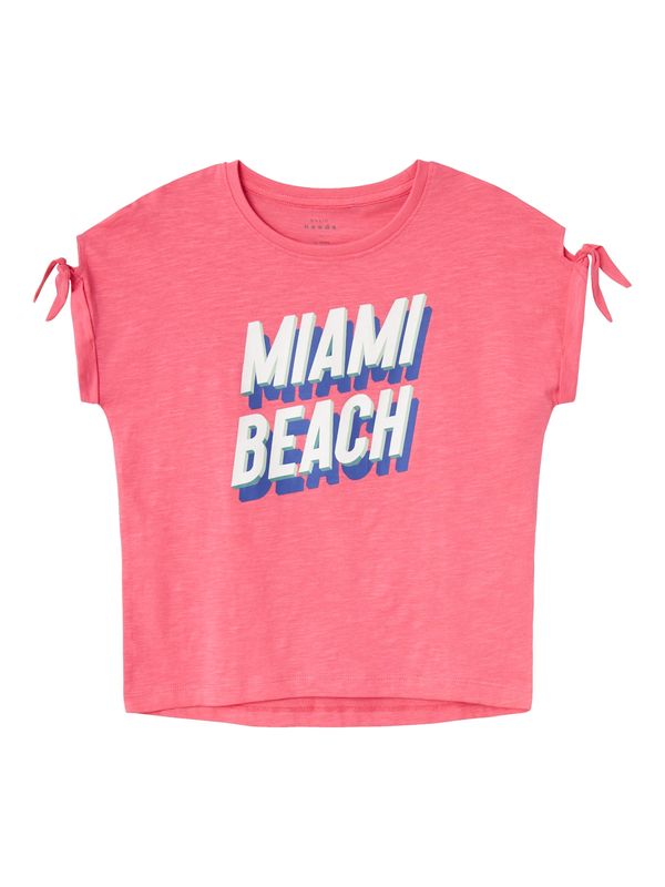 NAME IT NAME IT Тениска 'VEET'  нейви синьо / зелено / питая / бяло