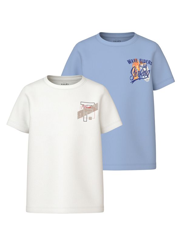 NAME IT NAME IT Тениска 'VELIX'  светлосиньо / бяло