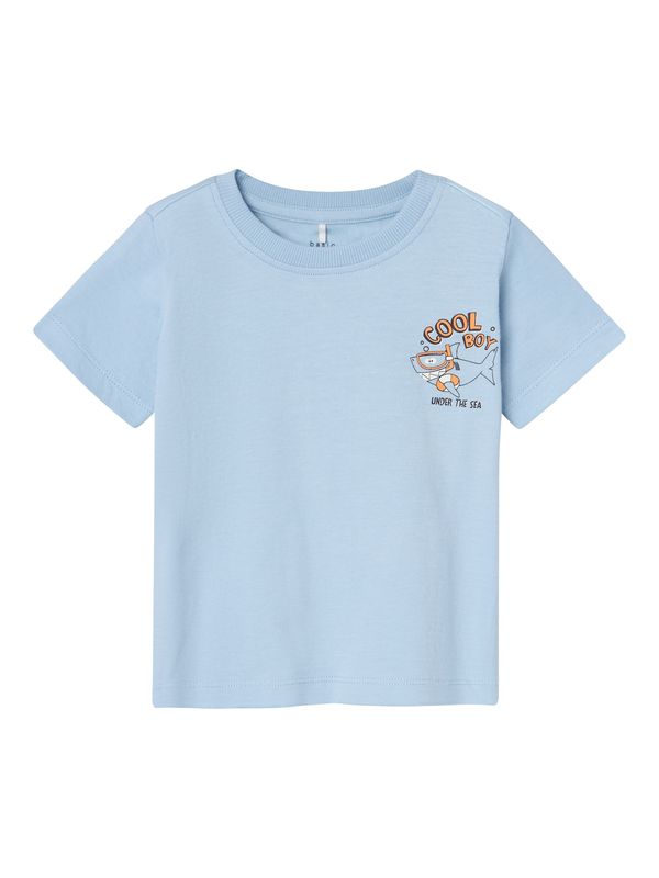 NAME IT NAME IT Тениска 'VELIX'  светлосиньо / тъмнооранжево / черно / бяло