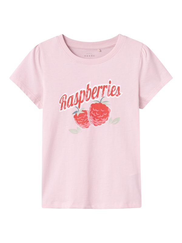 NAME IT NAME IT Тениска 'VIBEKE'  зелено / бледорозово / мръсно бяло