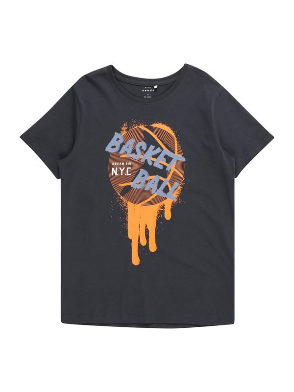 NAME IT NAME IT Тениска 'VICTOR'  опушено синьо / тъмносиньо / кафяво / оранжево