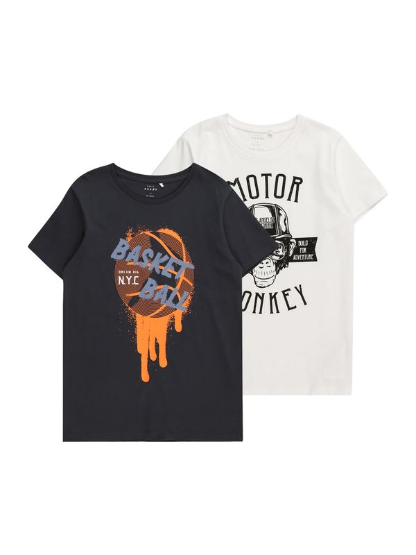 NAME IT NAME IT Тениска 'VICTOR'  тъмносиньо / оранжево / черно / бяло