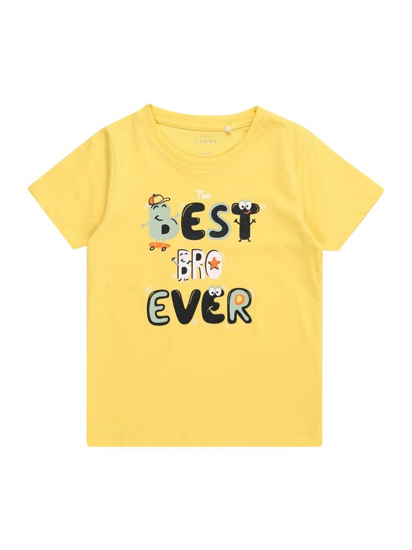 NAME IT NAME IT Тениска 'VICTOR'  жълто / пастелно зелено / оранжево / черно