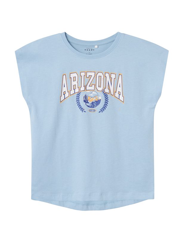 NAME IT NAME IT Тениска 'VIOLET'  нейви синьо / светлосиньо / шафран / бяло