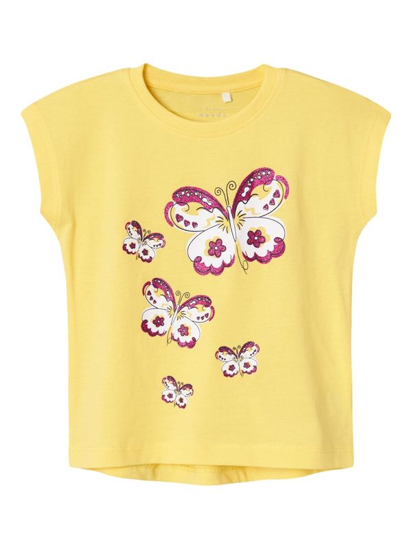 NAME IT NAME IT Тениска 'VIOLET'  жълто / червено / бяло