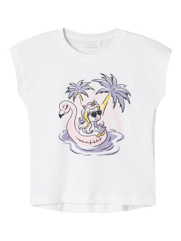 NAME IT NAME IT Тениска 'VIOLET'  жълто / люляк / бледорозово / бяло