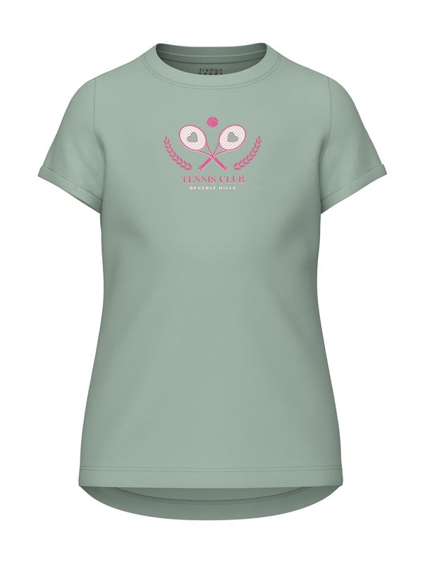 NAME IT NAME IT Тениска 'VIX'  мента / розово / бяло