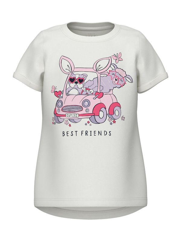 NAME IT NAME IT Тениска 'VIX'  орхидея / бледорозово / черно / бяло