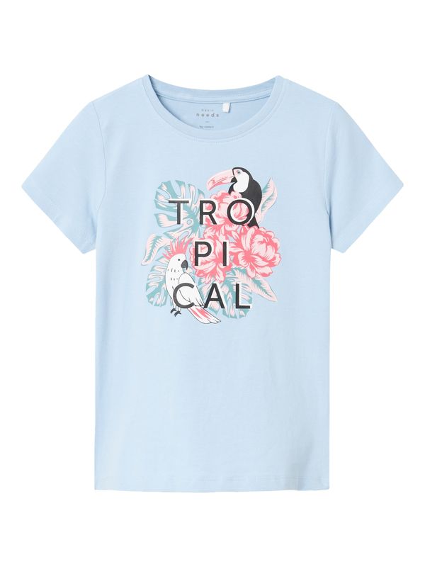 NAME IT NAME IT Тениска 'VIX'  светлосиньо / светлорозово / черно / бяло