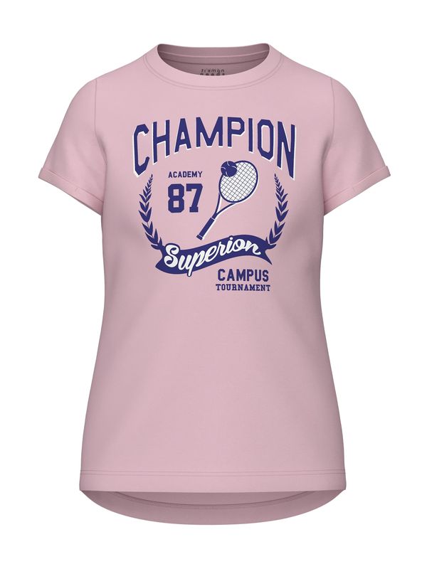 NAME IT NAME IT Тениска 'VIX'  тъмносиньо / светлорозово / бяло