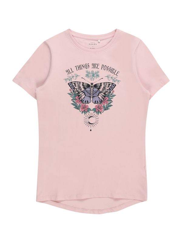 NAME IT NAME IT Тениска 'VIX'  зелено / люляк / бледорозово / черно