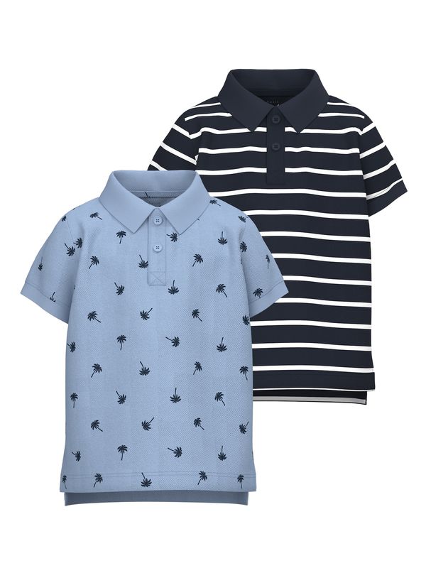 NAME IT NAME IT Тениска 'VOLO'  морскосиньо / гълъбово синьо / бяло