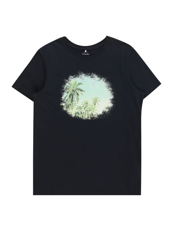 NAME IT NAME IT Тениска 'VOTO'  морскосиньо / зелено / мента