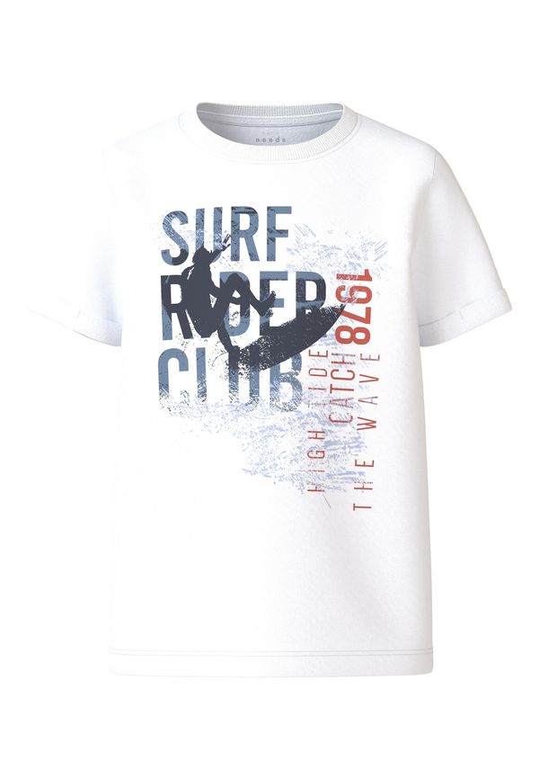 NAME IT NAME IT Тениска 'VUX'  гълъбово синьо / карминено червено / бяло