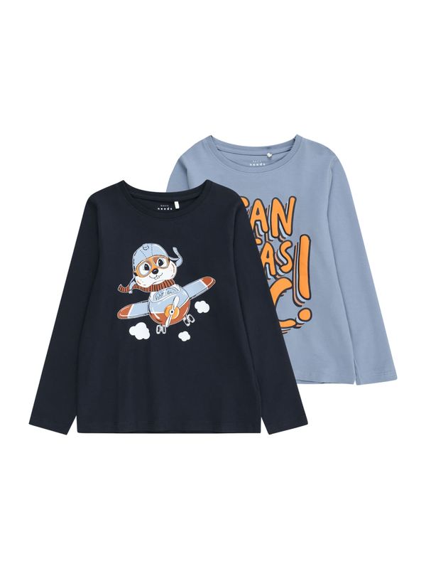 NAME IT NAME IT Тениска 'VUX'  морскосиньо / опал / оранжево / бяло