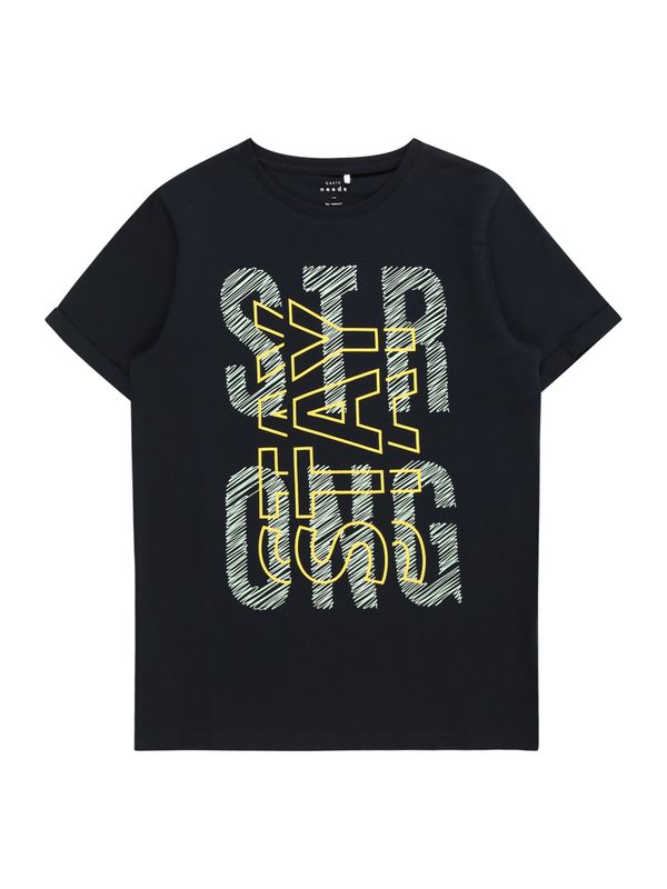 NAME IT NAME IT Тениска 'VUX'  морскосиньо / жълто / бяло