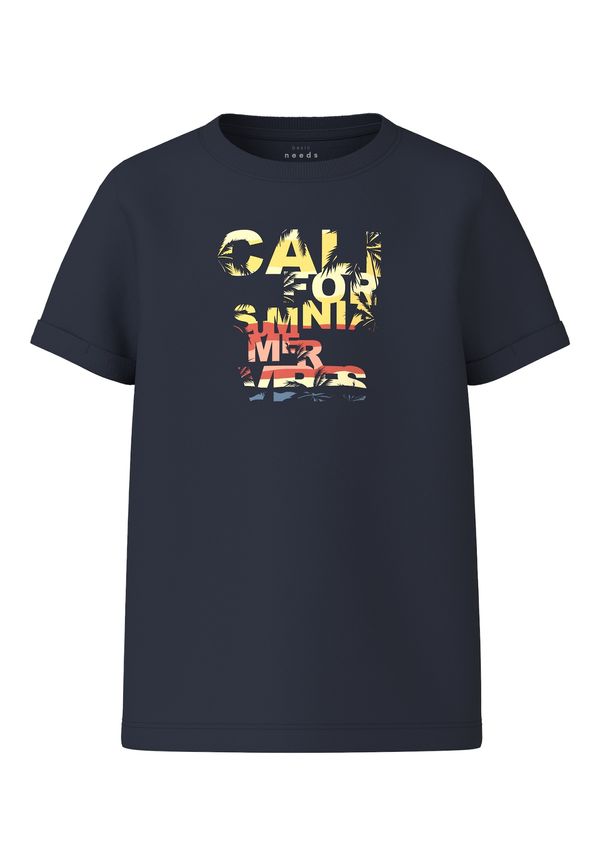 NAME IT NAME IT Тениска 'VUX'  нощно синьо / жълто / светложълто / светлочервено