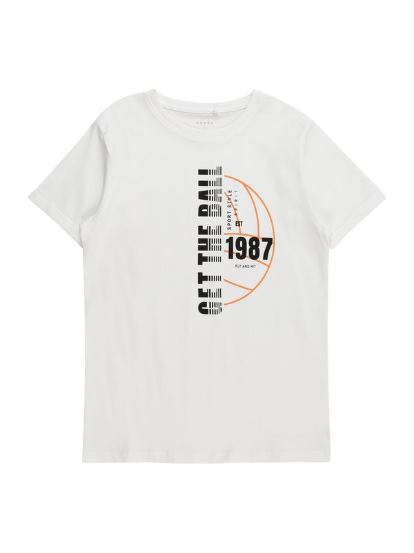 NAME IT NAME IT Тениска 'VUX'  оранжево / черно / бяло