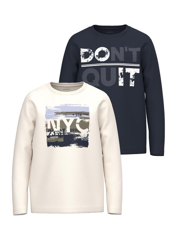 NAME IT NAME IT Тениска 'VUX'  сапфирено синьо / светлосиньо / маслина / мръсно бяло