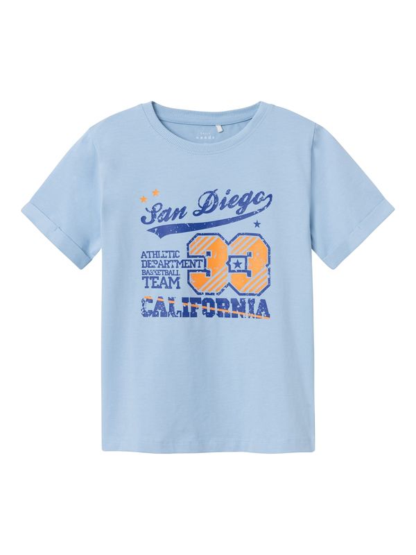 NAME IT NAME IT Тениска 'VUX'  синя тинтява / светлосиньо / оранжево