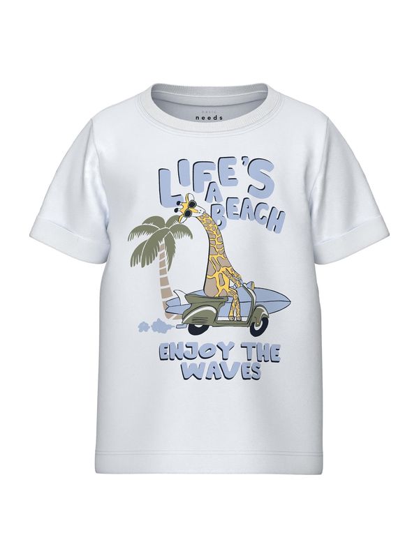 NAME IT NAME IT Тениска 'VUX'  светлосиньо / жълто / маслина / бяло