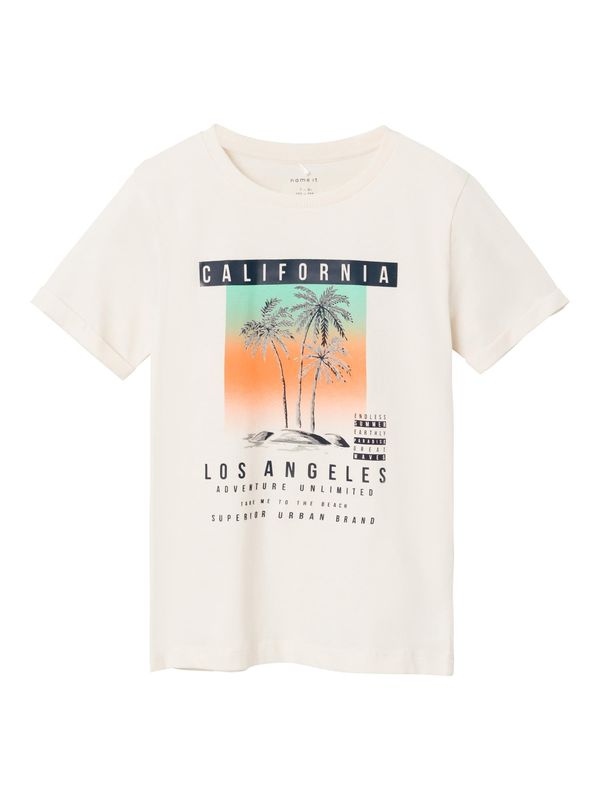 NAME IT NAME IT Тениска 'ZAZANKA'  кремаво / тъмносиньо / зелено / оранжево